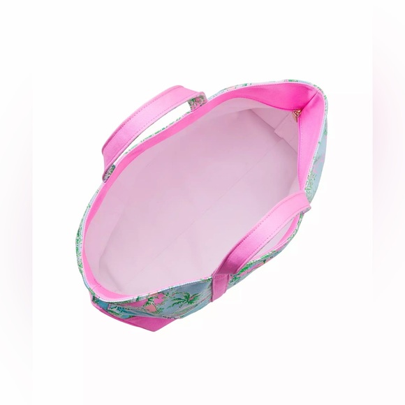 Lilly Pulitzer Mercato Canvas Cotton Tote Bag - Multi Lilly Loves Palm Beach - Picture 2 of 16